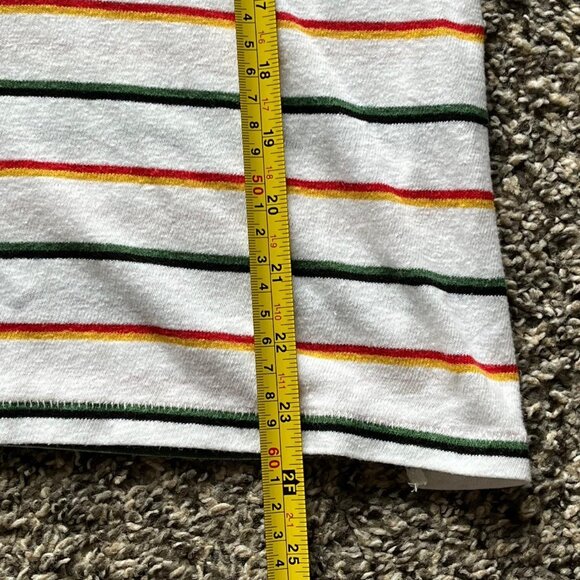 Green, Orange, Red Striped Medium Madewell Top, 100% Cotton Blouse - Picture 6 of 7